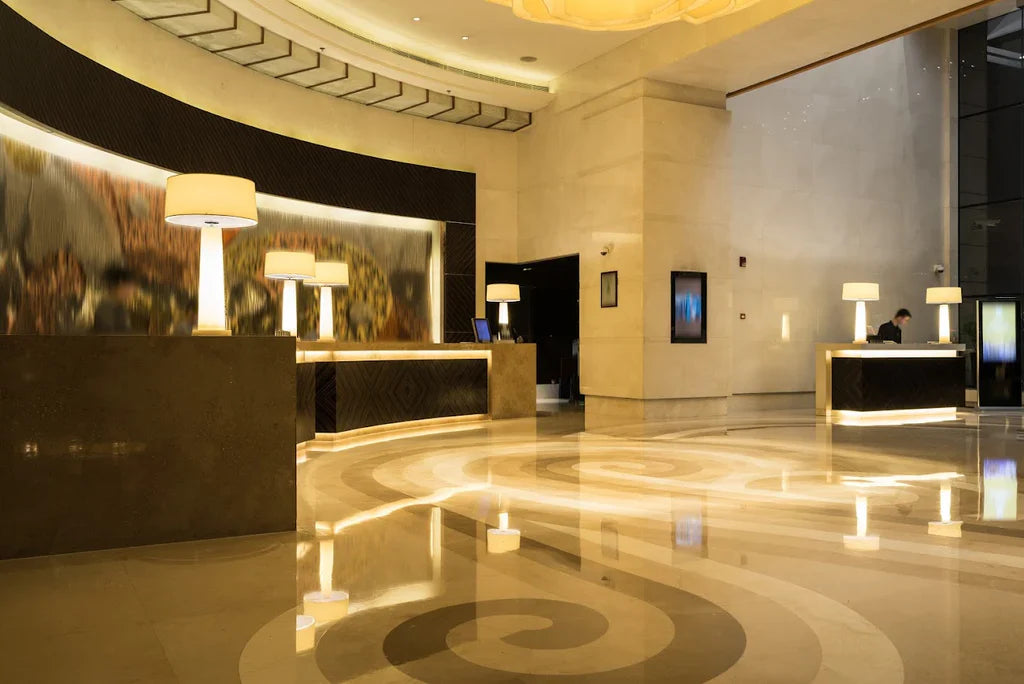 hotel lighting in lobby