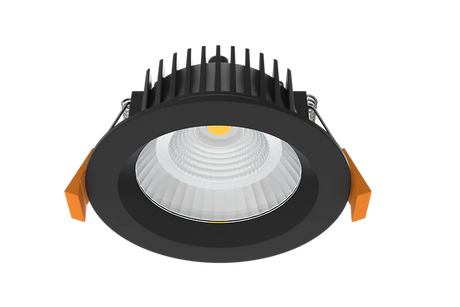 Black color 3A DL1756 Flat COB 10W Tri-Colour LED downlight