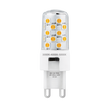 Domus KEY G9 4W 240V tricolour dimmable LED bulb with CRI90 with G9 base on a white background
