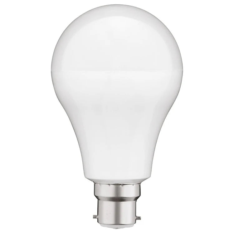 Mercator A80 3000K B22 LED globe light bulb on a white background