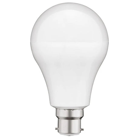 Mercator A80 3000K B22 LED globe light bulb on a white background