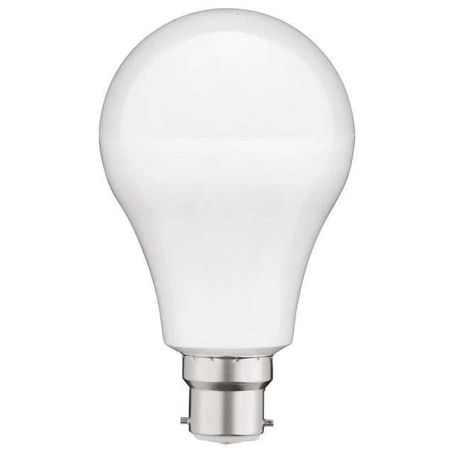 Mercator A80 3000K B22 LED globe light bulb on a white background
