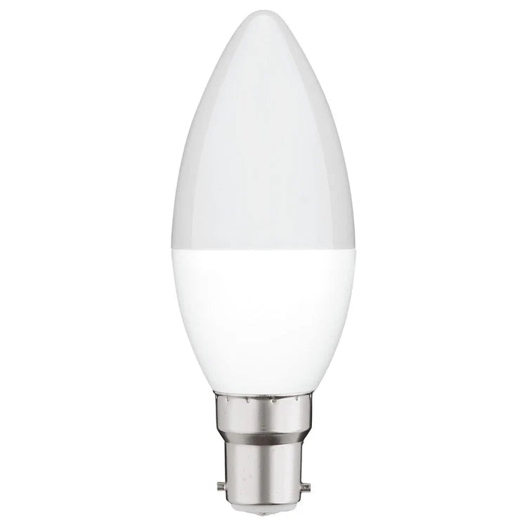 White Mercator Candle 5700K B15 LED Globe on a white background