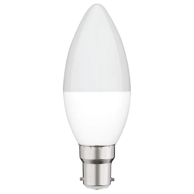 White Mercator Candle 5700K B15 LED Globe on a white background