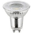 Mercator GU10 warm white dimmable glass LED globe with a clear glass cover on a white background