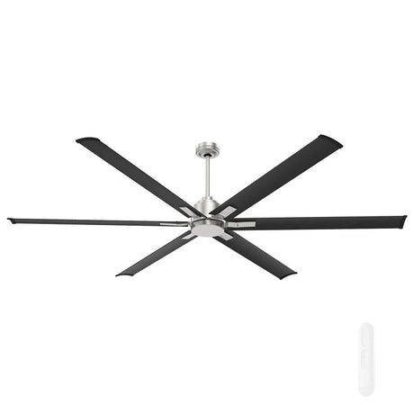 Mercator Rhino II 210cm DC ceiling fan for large indoor or outdoor areas with black blades on a white background