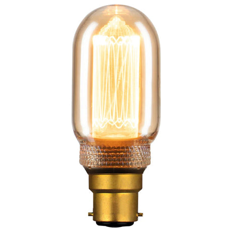 Vintage-style Mercator T45 B22 decorative LED globe with clear glass and brass base on a white background