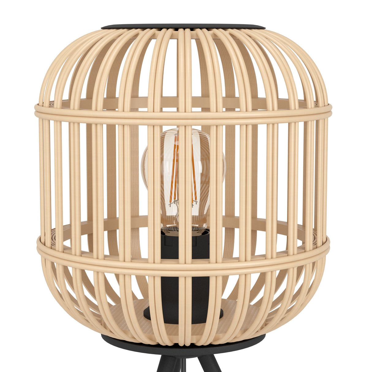 Eglo Lighting Bordesley 28W E27 Black/Light Wood Table Lamp