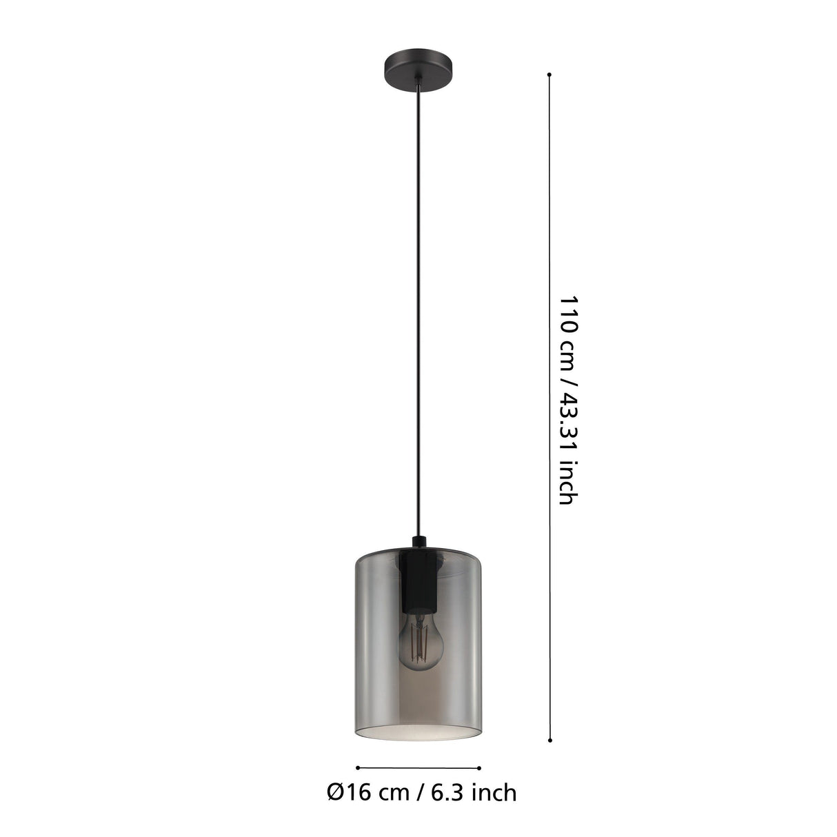 Eglo Lighting CADAQUES 1 pendant light transparent glass