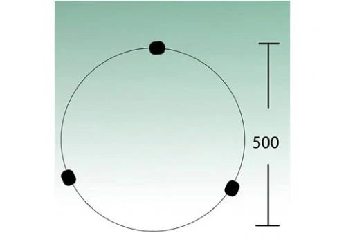 Circular diagram of Elegant 50cm alabaster oyster light by 3A Lighting.