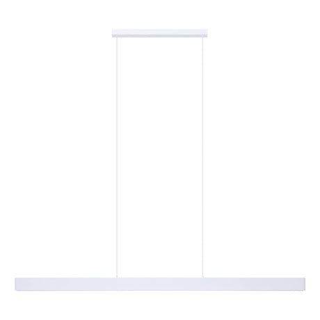 White Extra-long LED linear pendant by Eglo for dining spaces