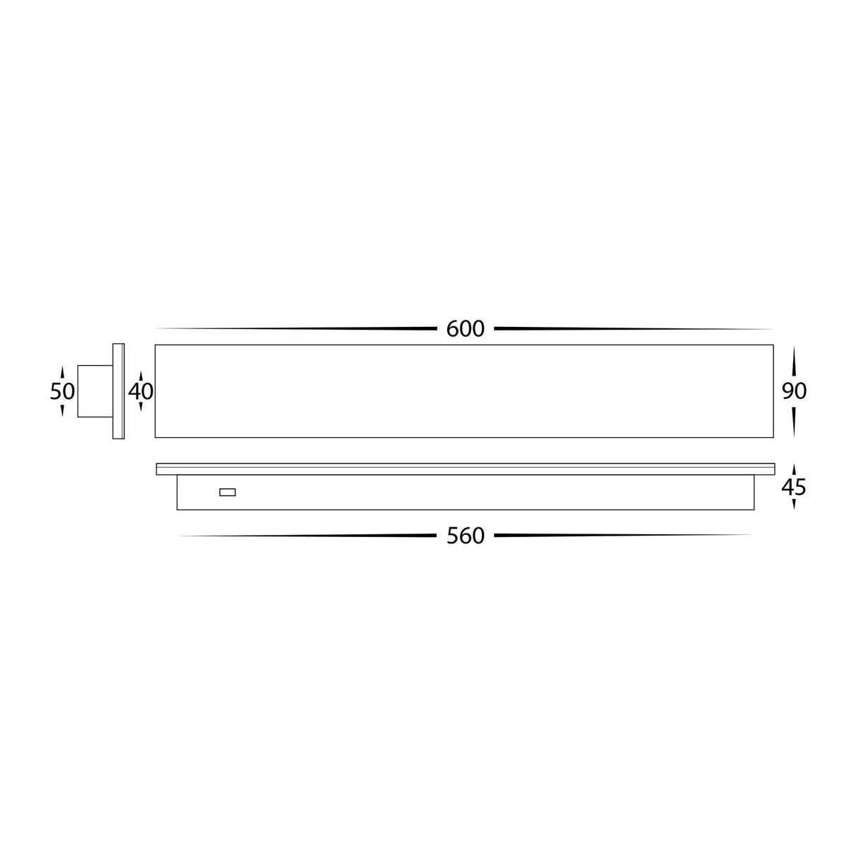 Dimension-Havit Barline Shadow 600mm Wall Light In White Finish