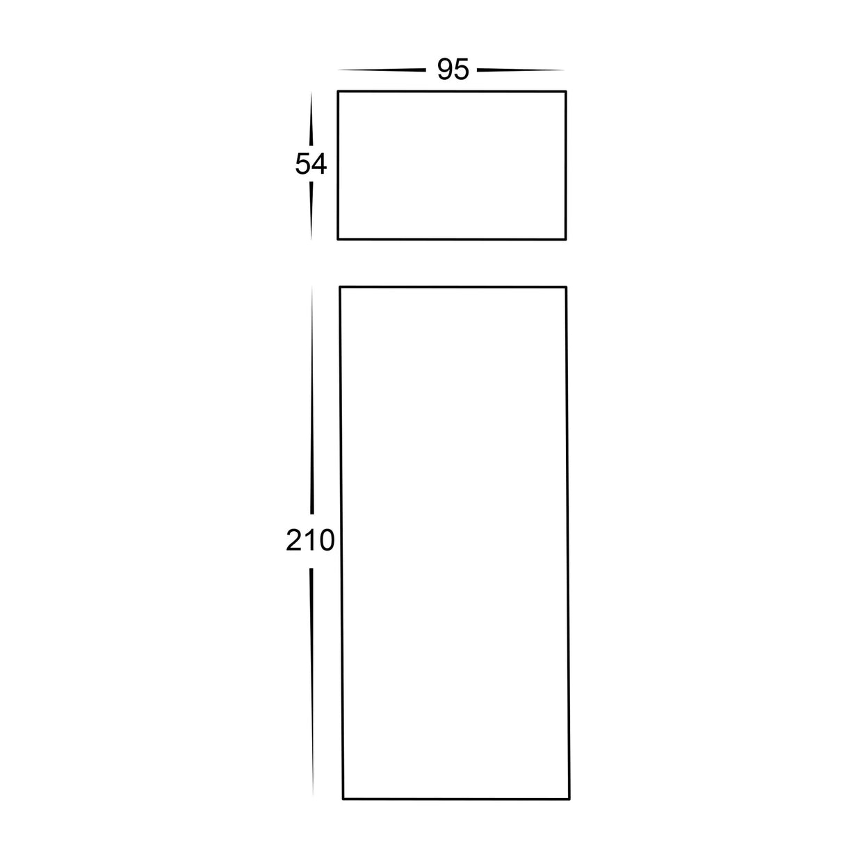 Dimensions of white LED wall light from Havit, model HV3650T Essil with measurements in millimeters.
