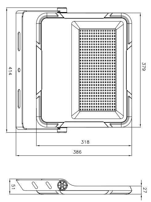 3A 100W/150W/200W Cct&Power Selectable Flood Light