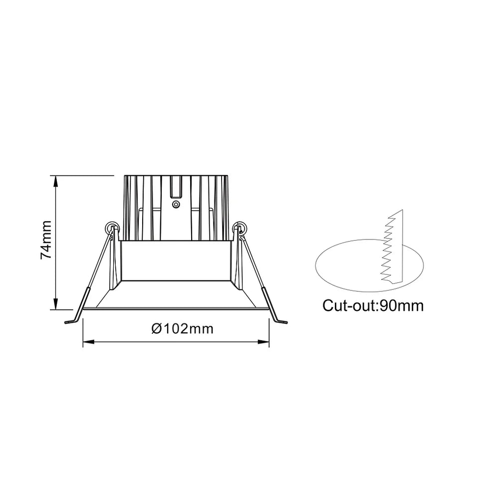 3A 10W Cob Deep Recessed Tri Colour DL9452