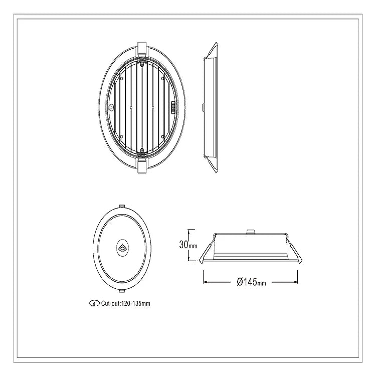 3A AL5008 12W Pir Sensor Downlight Not Dimmable