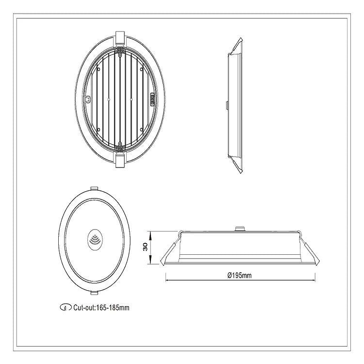 3A AL5010 24W Pir Sensor Downlight Not Dimmable