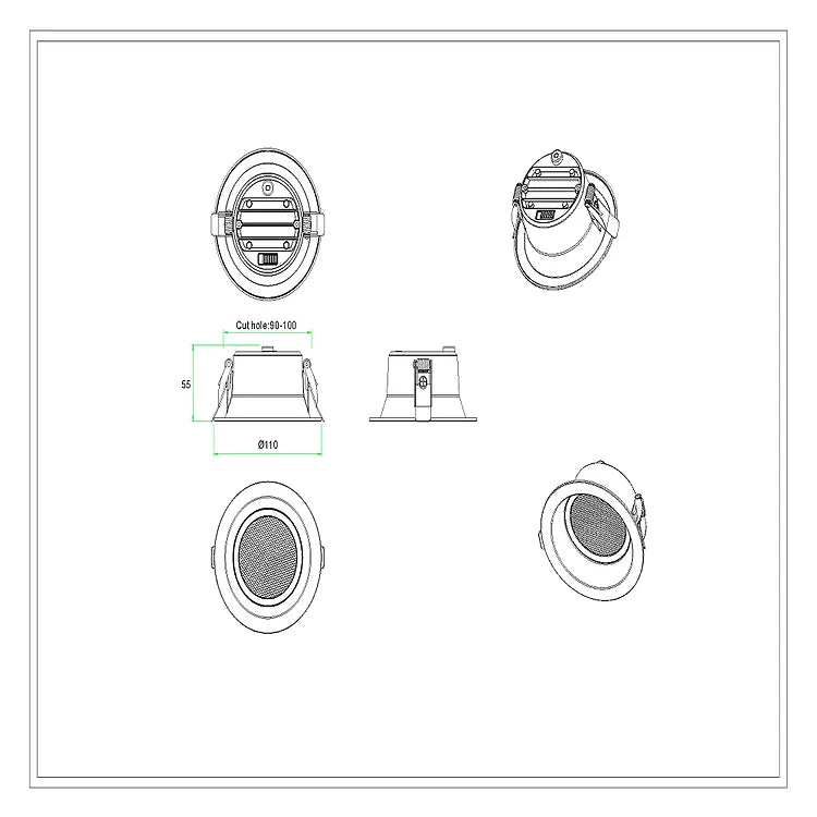 3A DL108 7W Led Downlight Antiglare