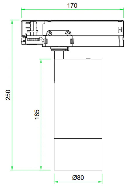 3A Dual Wattage 25/30/35W Led Zoom Track light Three Circuit BJ31