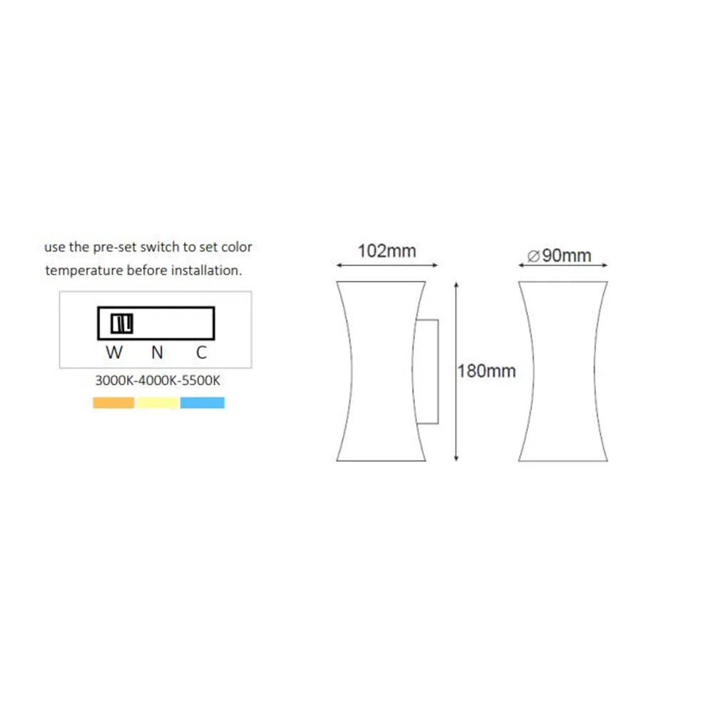 3A 10W Led Wall Pillar Light