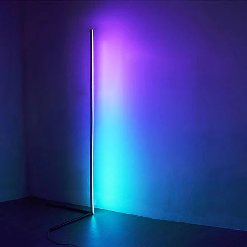 3A Led RGBW Corner Floor Lamp with Remote Warm White and Colours