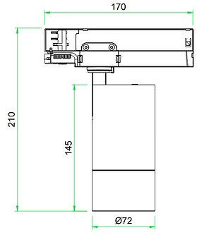 3A LED ZOOM Track Light BJ20 3 Wire 1 Circuit