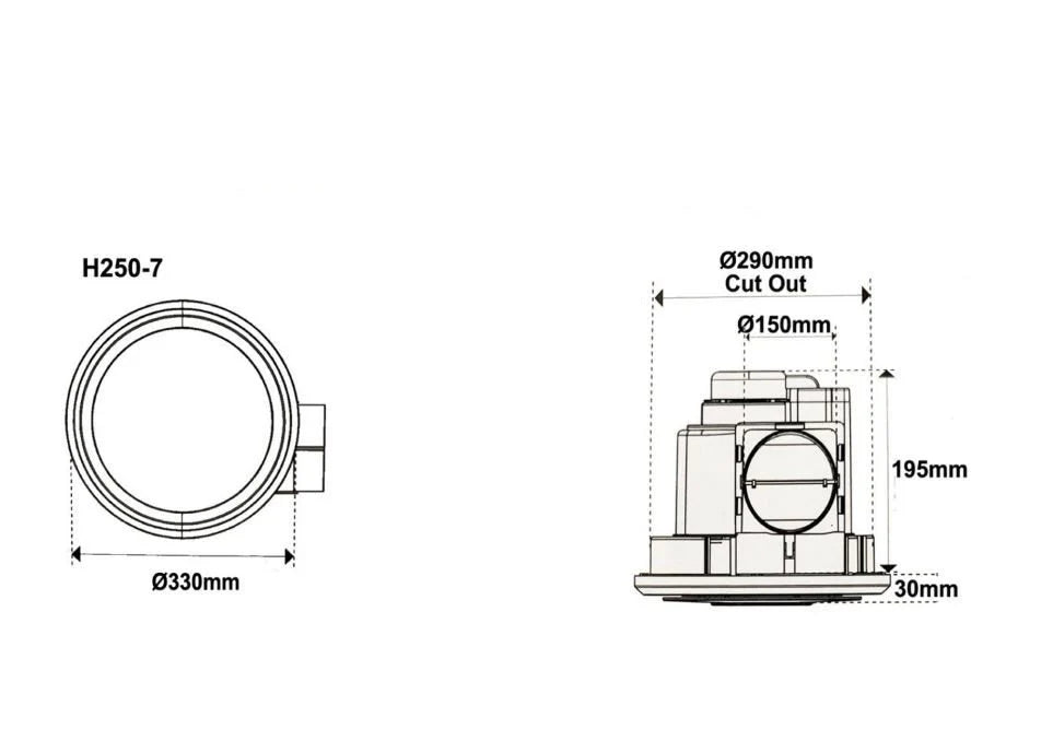 3A Round Exhaust Fan 290MM (SB/H250-7)