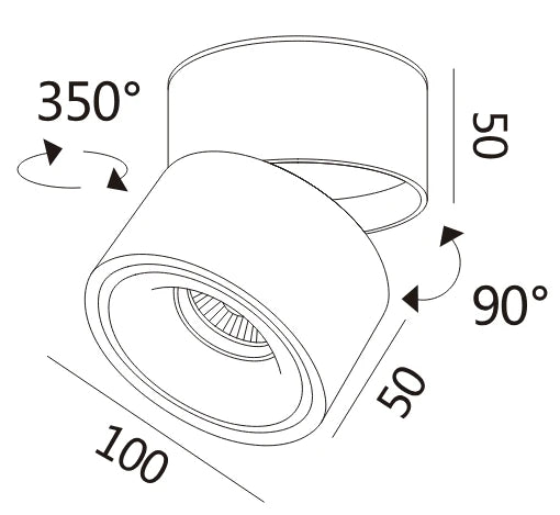3A TH3017 Adjustable Angle Track Spotlight
