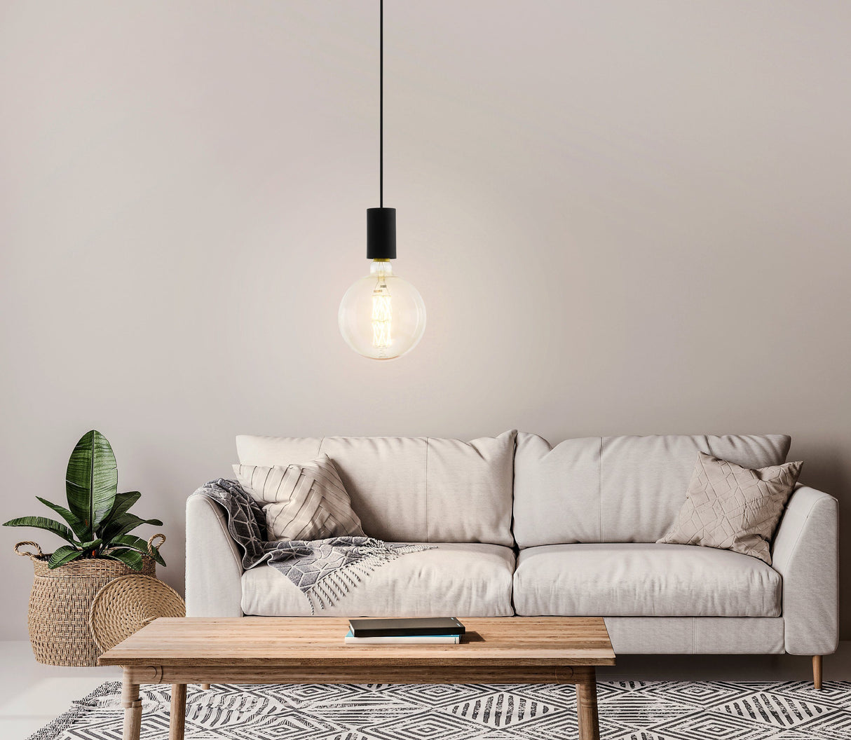 Eglo Lighting Pozueta 40W E27 Black Pendant Light