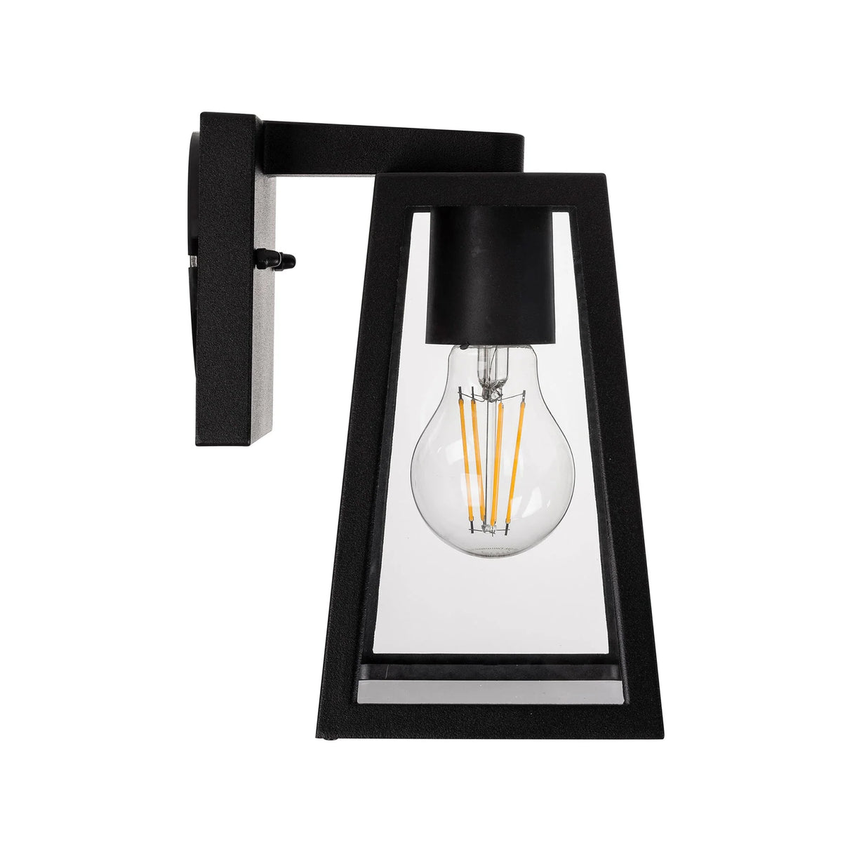 Havit Lighting Black wall-mounted lamp with a clear glass shade on a white background.