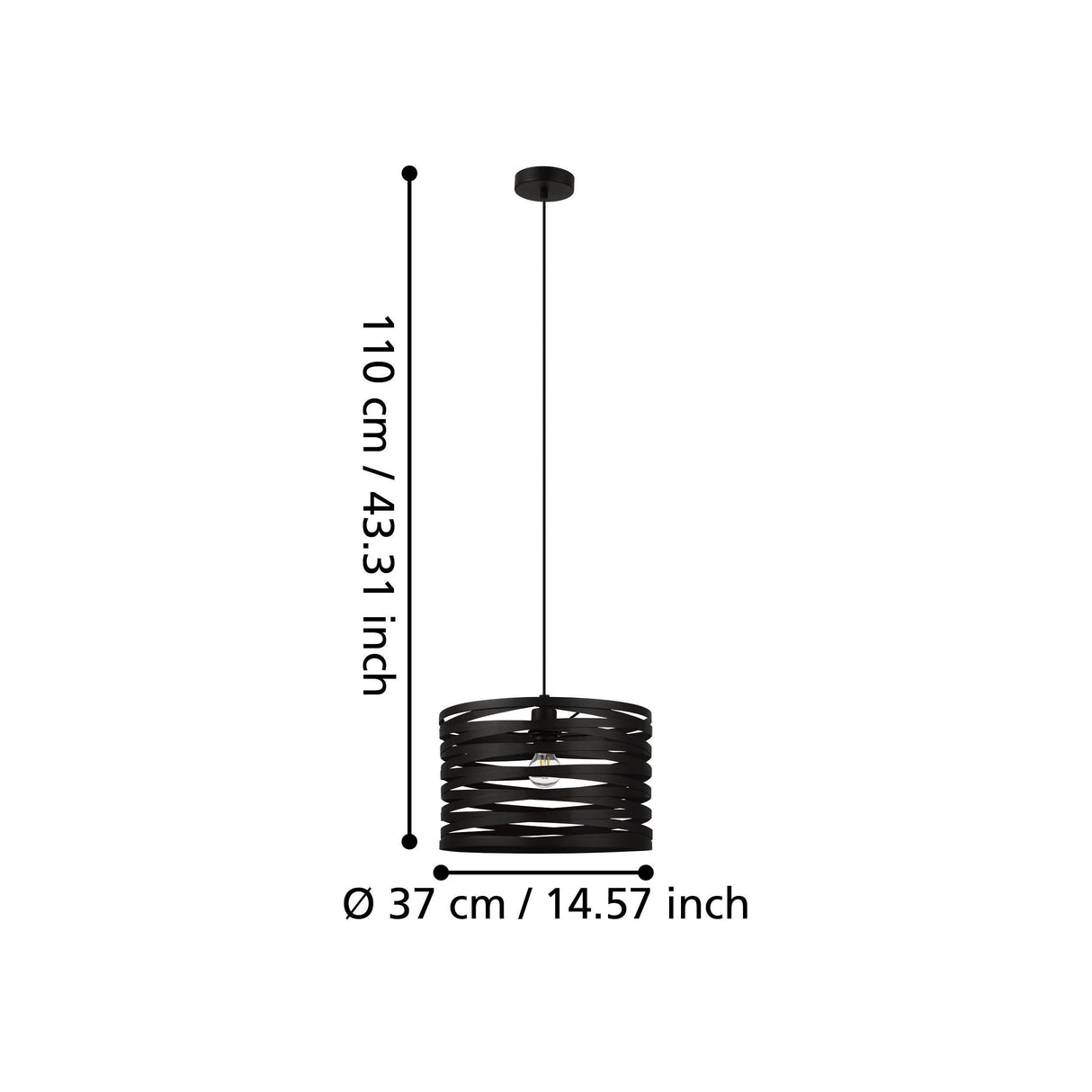 Eglo Lighting Cremella 40W E27 370Mm Pendant Light