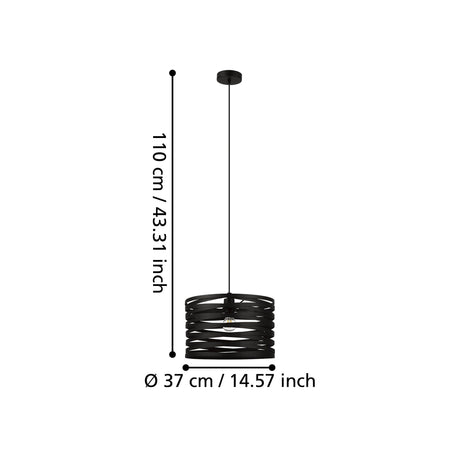 Eglo Lighting Cremella 40W E27 370Mm Pendant Light