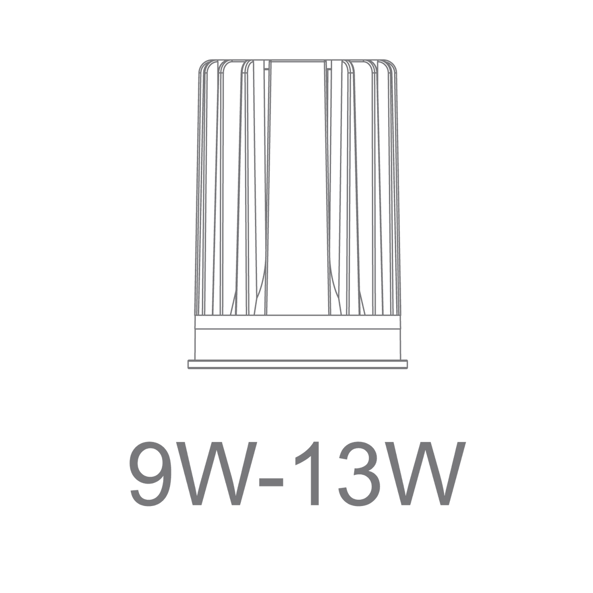 Domus Cell 9W lamp and driver kit for adjustable LED lighting with wattage range '9W-13W' below on a white background