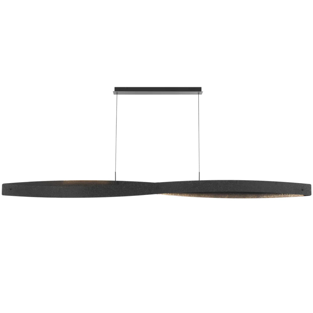 Profile shot of Telbix Arezzo 240 pendant in black, highlighting sleek form