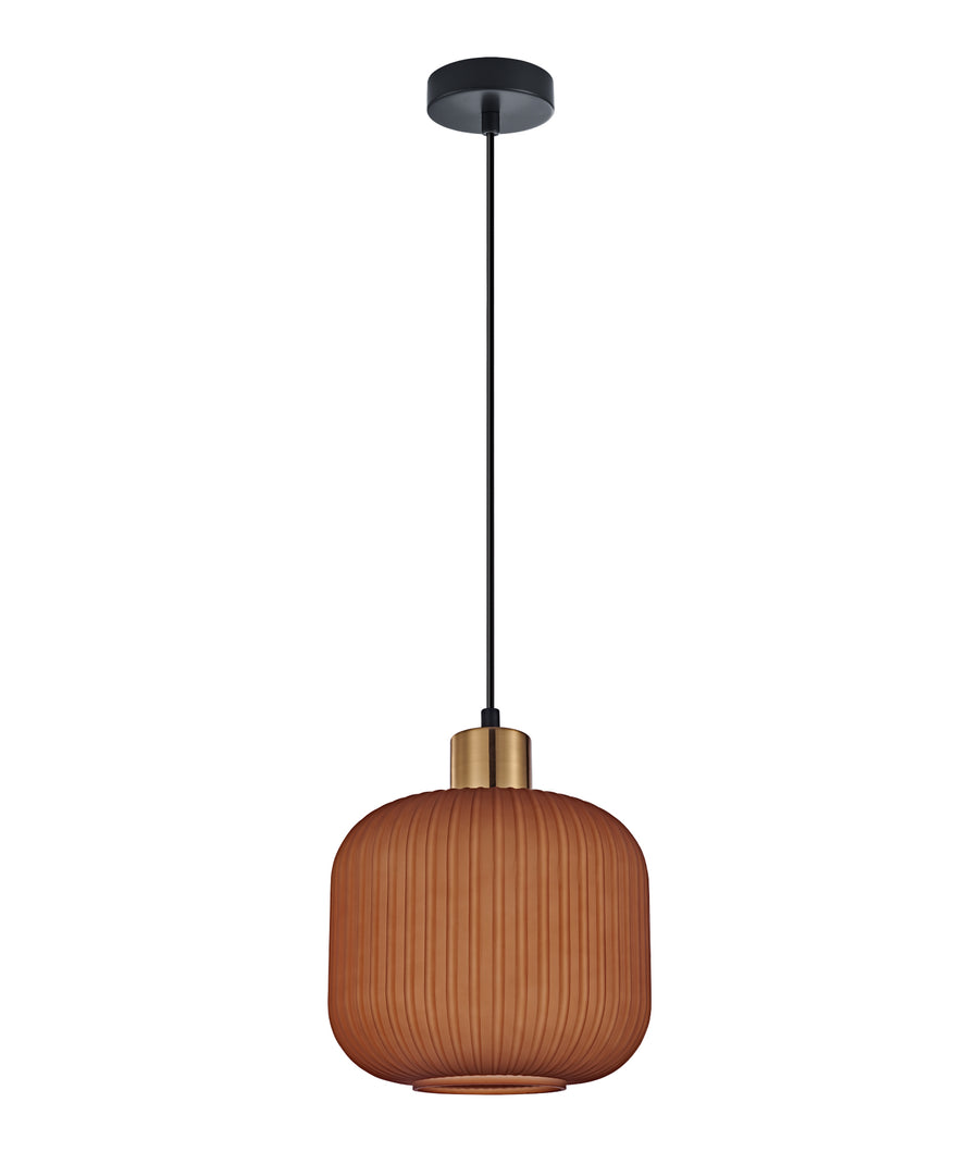 CLA Gomitas Interior Translucent Glass Shade with Brass Highlight Pendant Lights