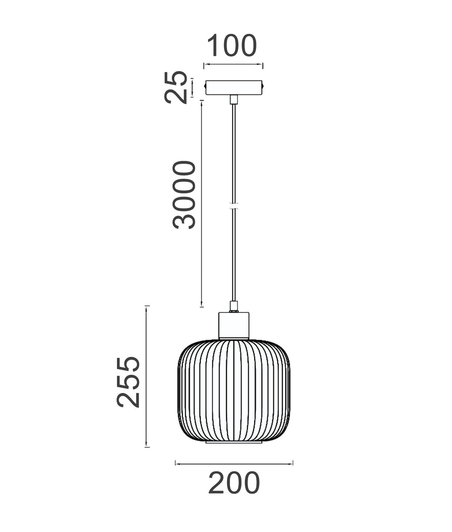 CLA Gomitas Interior Translucent Glass Shade with Brass Highlight Pendant Lights