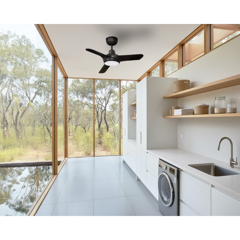 Ventair Spyda 900mm DC Ceiling Fan With Light SPYDC903BL-L