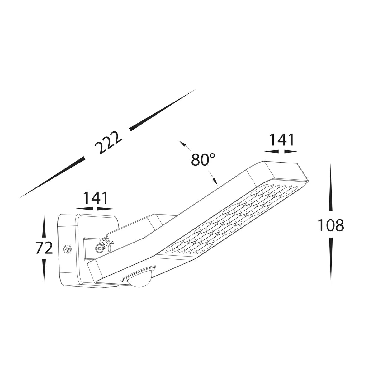 Havit Favo Aluminium Grey LED Floodlight with Sensor HV3721N-GRY-PIR