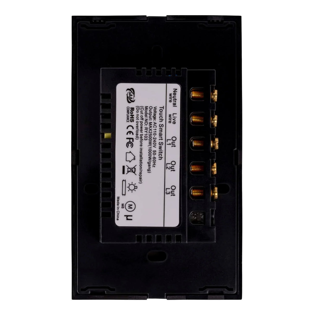 Havit HV9210-3 - Wifi 3 Gang Black Wall Switch