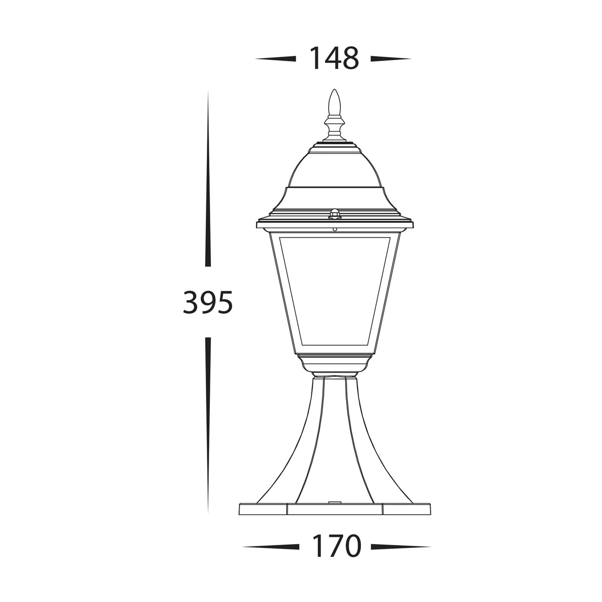 Havit Newark Aluminium Black 4 Panel Pillar Light HV1651W-BLK