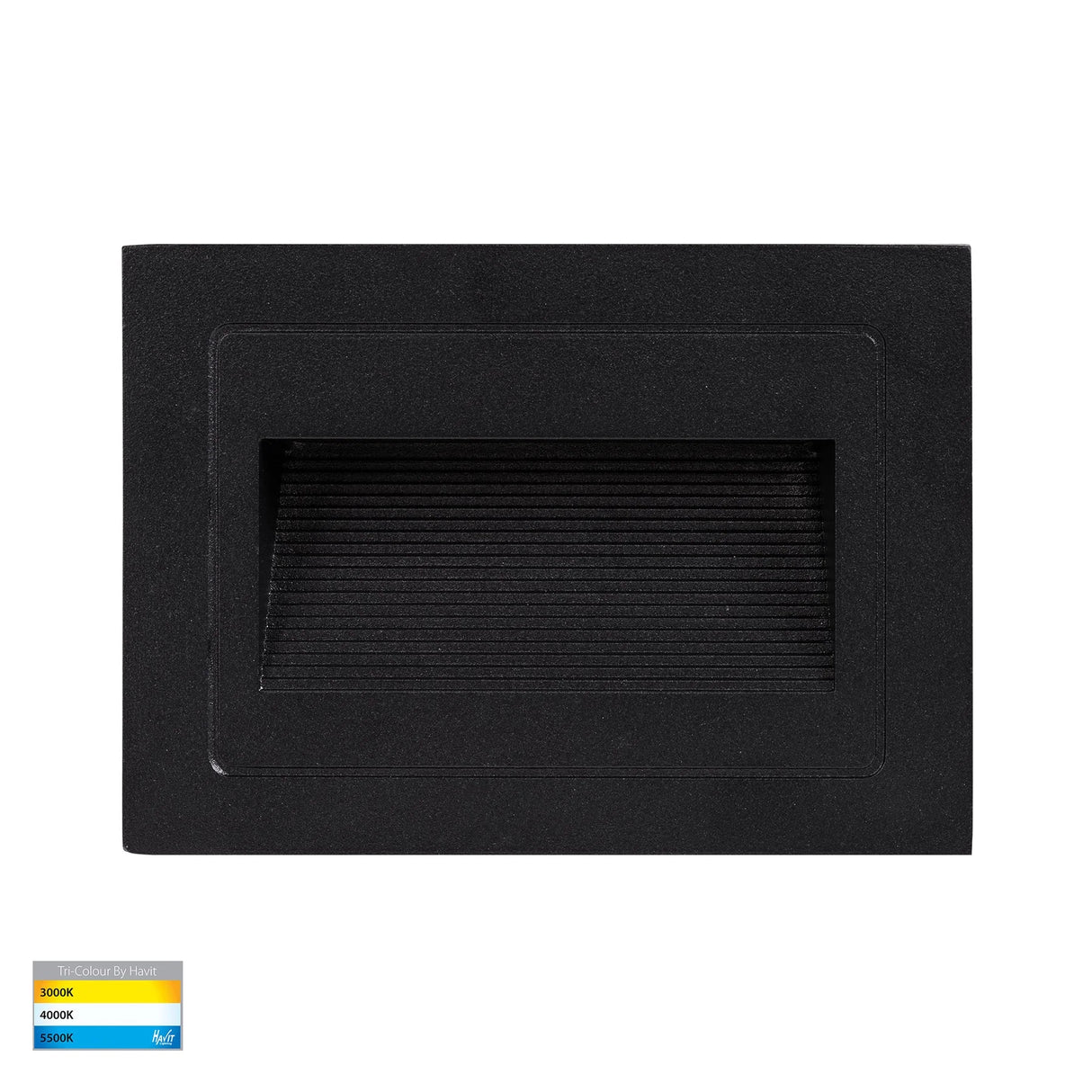 Havit Trin Black Rectangular Recessed LED Step Light HV3113T-BLK-240V | 12V