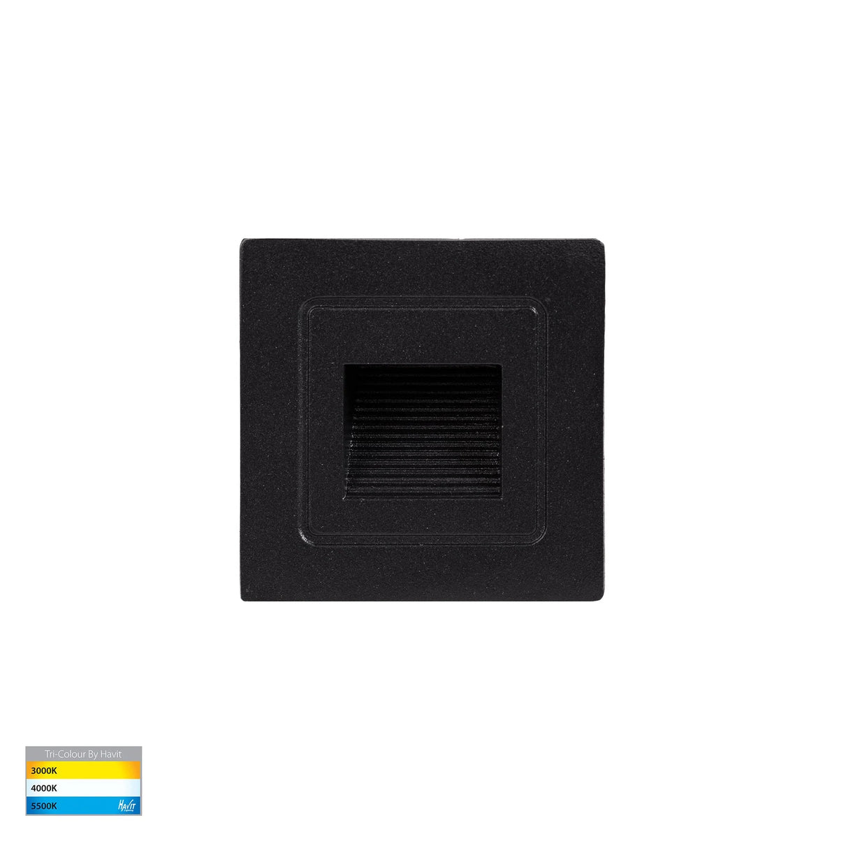 Havit Trin Black Small Square Recessed LED Step Light HV3111T-BLK-12V