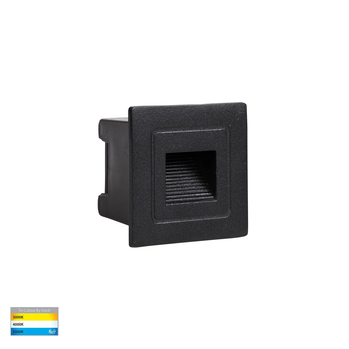 Havit Trin Black Small Square Recessed LED Step Light HV3111T-BLK-12V