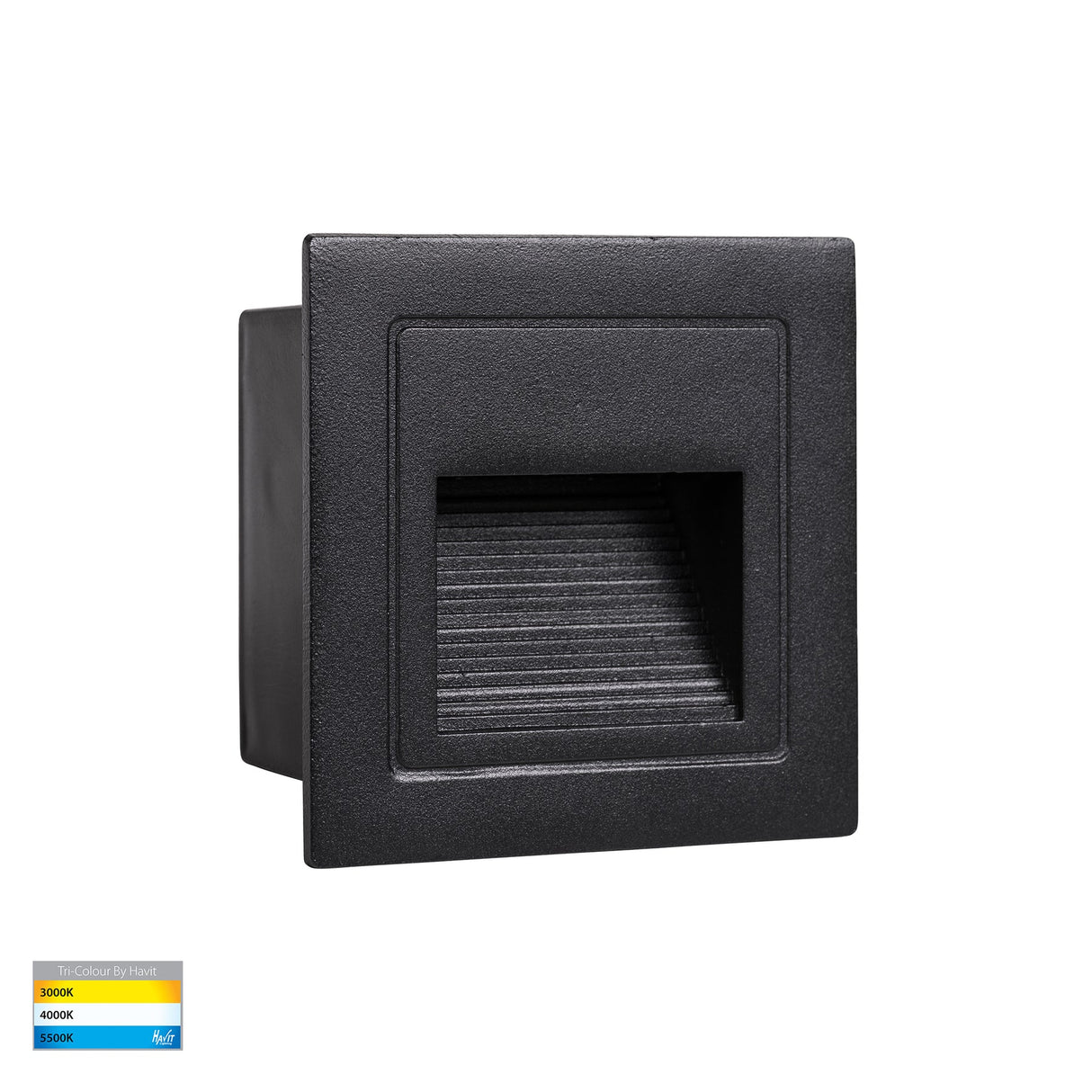 Havit Trin Black Square Recessed LED Step Light HV3112T-BLK-240V |12V