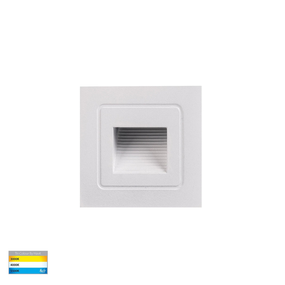 Havit Trin White Small Square Recessed LED Step Light HV3111T-WHT-12V