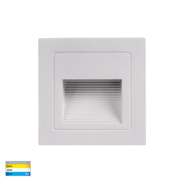 Havit Trin White Square Recessed LED Step Light HV3112T-WHT-240V |12V