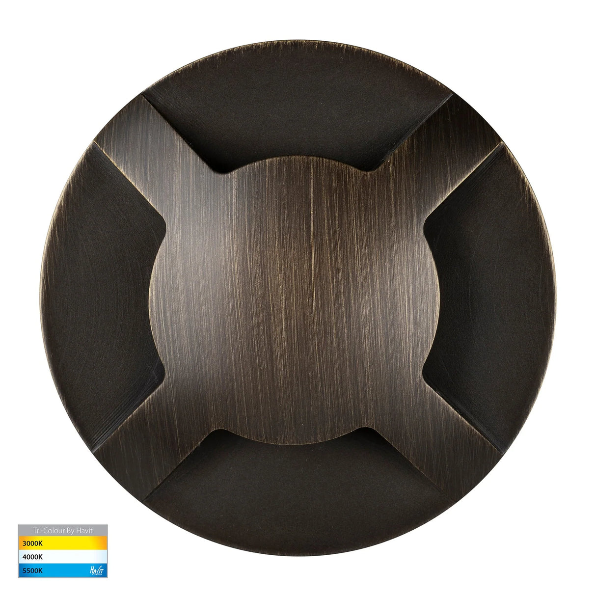 Havit HV19092T-AB Viale Antique Brass TRI Colour LED Four Way Driveway Light