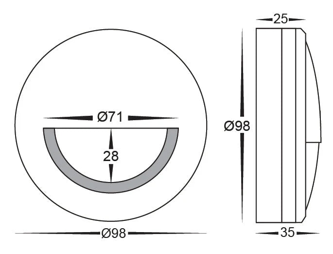 Havit HV2961T-BLK-12V | HV2961T-BLK-240V Nava Black LED Step Light with Eyelid