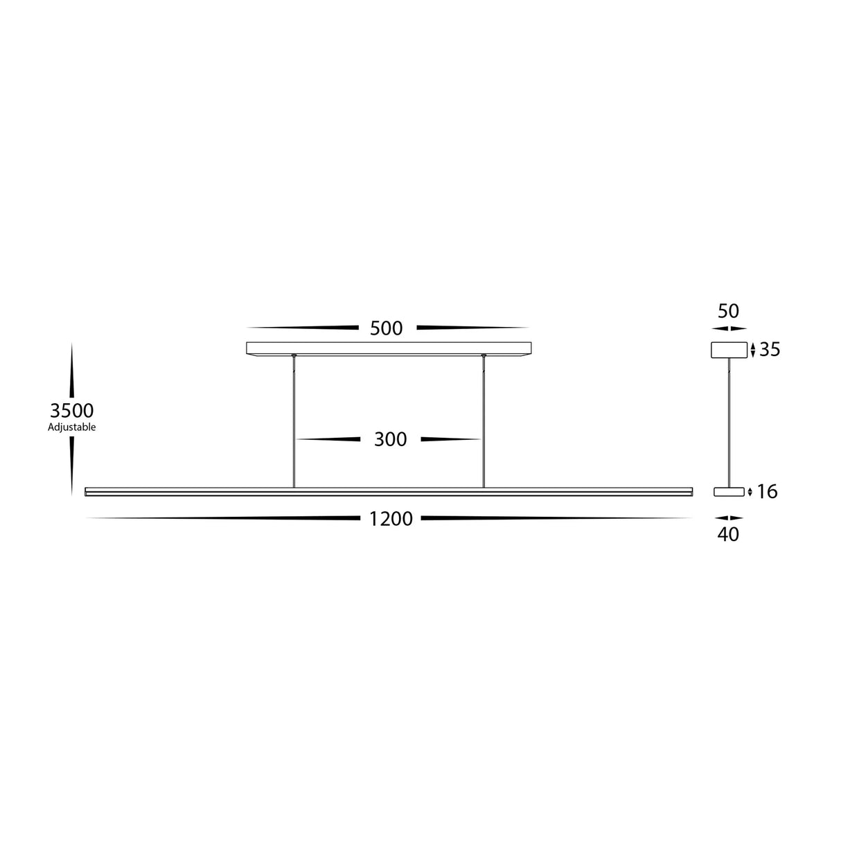 Havit HV6005T-WHT Proline White 1200mm Slim LED Pendant