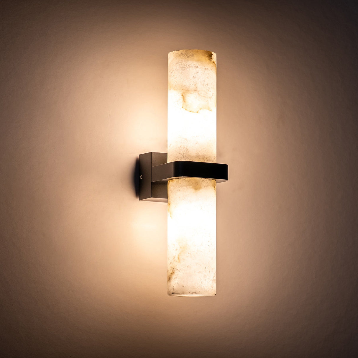 Havit HV8079T-BLK Albast Black Up & Down Wall Light with Alabaster Glass